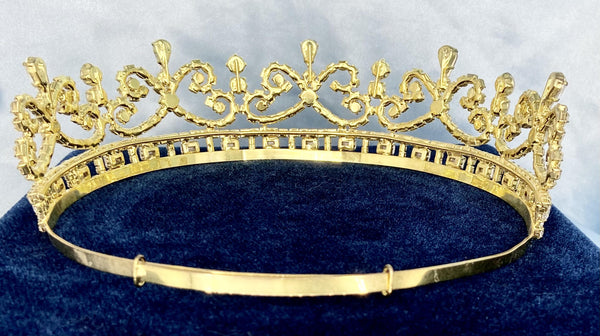 IMPERIAL Rhinestone Gold Bridal Tiara SMALL (Princess, Bridal)