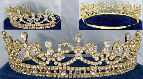 IMPERIAL Rhinestone Gold Bridal Tiara
