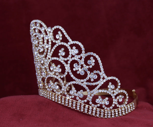 Products Adjustable Contoured Beauty Queen Rhinestone Gold Crown