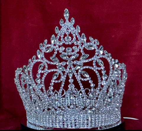 Miss American Beauty Full Silver Rhinestone Pageant Crown