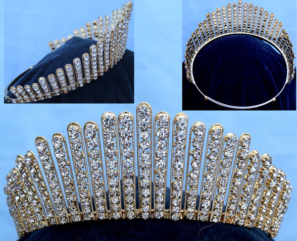 Queen Elizabeth II Wedding Tiara Replica Gold SMALL (Princess, Bridal)