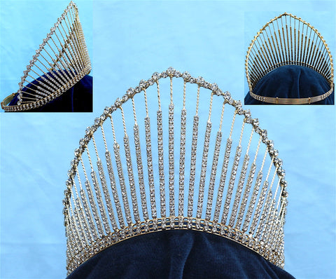 Rhinestone Miss Beauty Queen Gold Pageant Crown