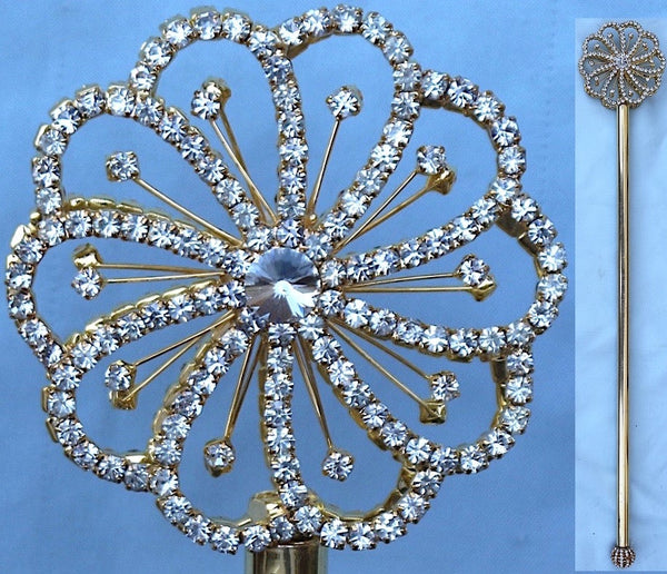Rhinestone Royal Gold Round Scepter