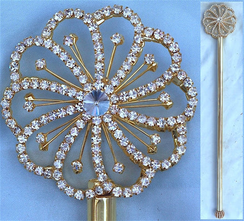 Rhinestone Royal Gold Round Scepter