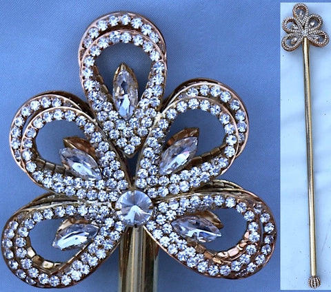 Royal Gold Wave Rhinestone Scepter
