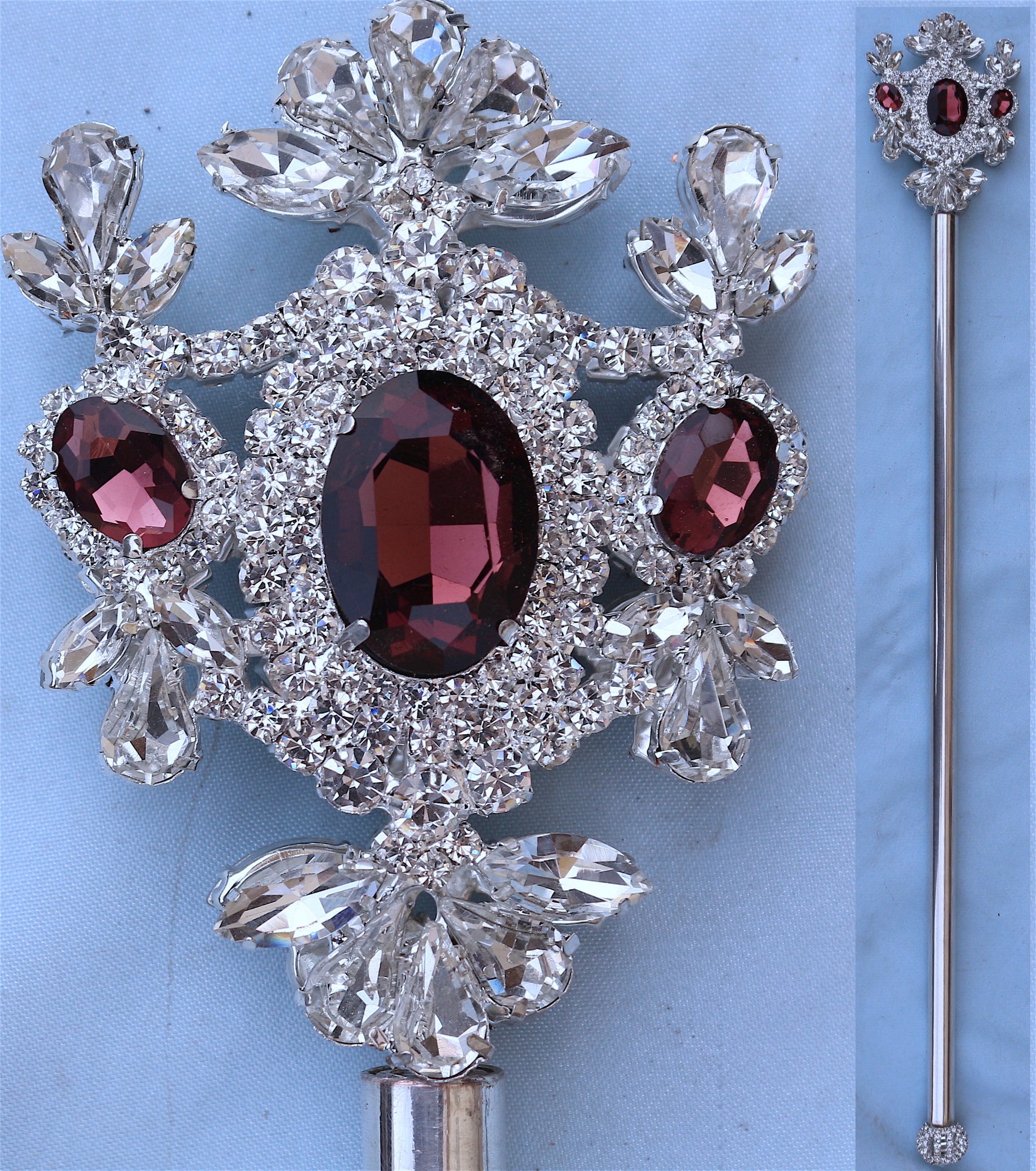 Russian Imperial Dynasty Palace Silver Rhinestone Scepter