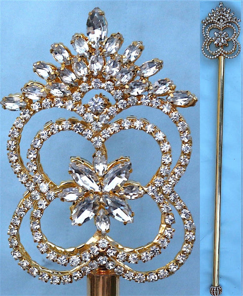 The Cotillion Rhinestone Royal GOLD Queen Scepter SCEPTERS