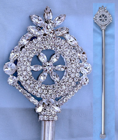 The Vanderbilt Dynasty Silver Rhinestone Scepter